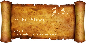 Földes Vince névjegykártya