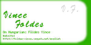 vince foldes business card