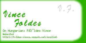vince foldes business card